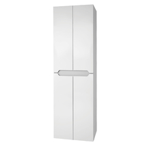 Пенал Dreja QL50, 50 см, 4 дверцы, 4 стеклянные полки, белый глянец, 99.0011 - фото, отзывы, цена